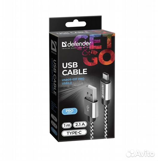 Кабель USB2.0 TO type-C 1M white USB09-03T 87815