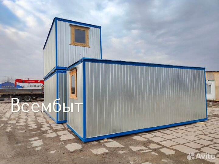 Жилая бытовка с установкой через забор