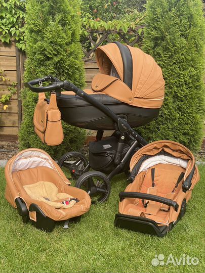 Коляска Adamex Barletta Eco 3 в 1 карамель/графит