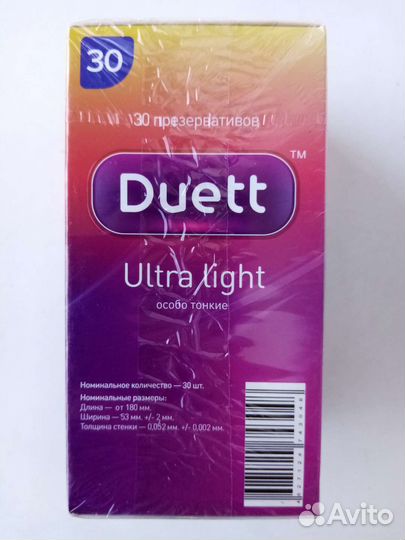 Презервативы Duett Ultra light 30шт новые