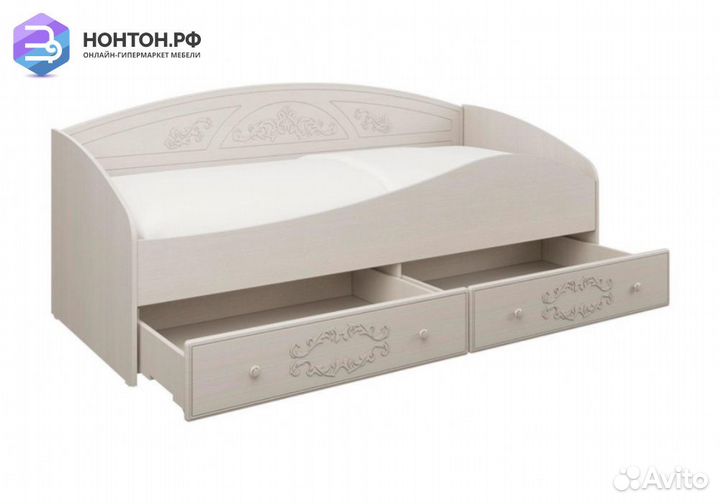 Кровать с защитным бортом Каролина вудлайн кремовы