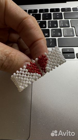 Кольцо из бисера сердце