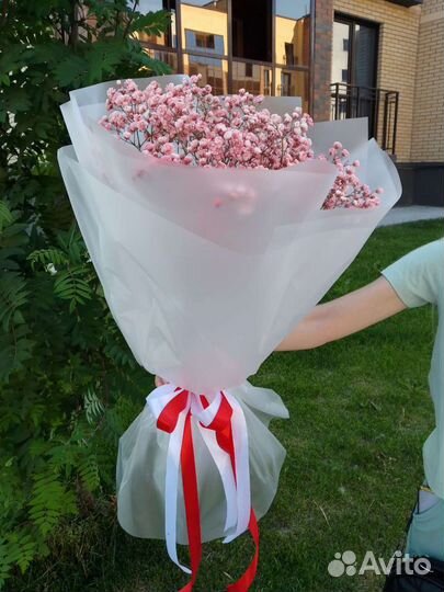 Букет цветы из гипсофилы