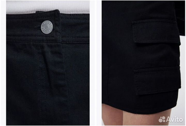 Befree Юбка-карандаш мини джинсовая с накладными к