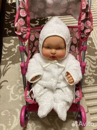 Коляска кукольная с пупсом