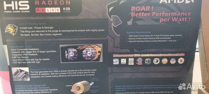 Видеокарта His Rx480 8gb
