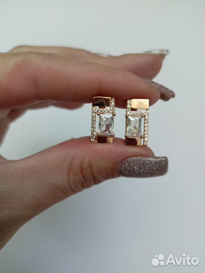 Серьги позолота