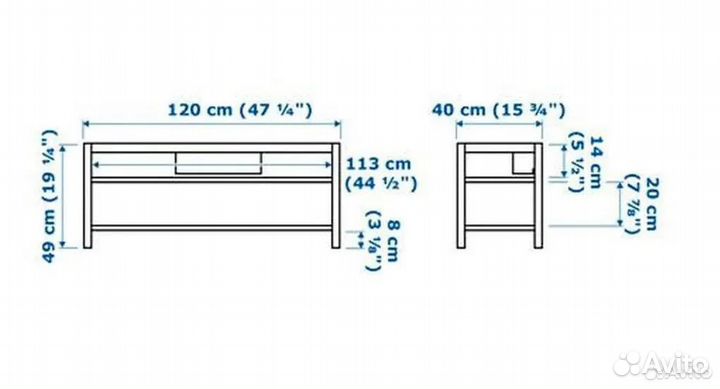 Тумба под телевизор IKEA Gettorp