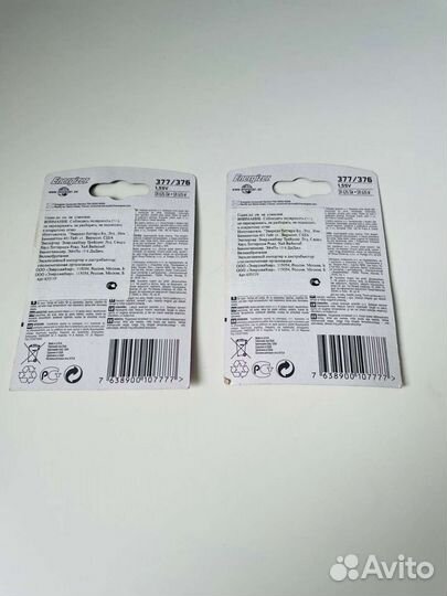 Новые батарейки 377/376 silver oxide 1,55 V
