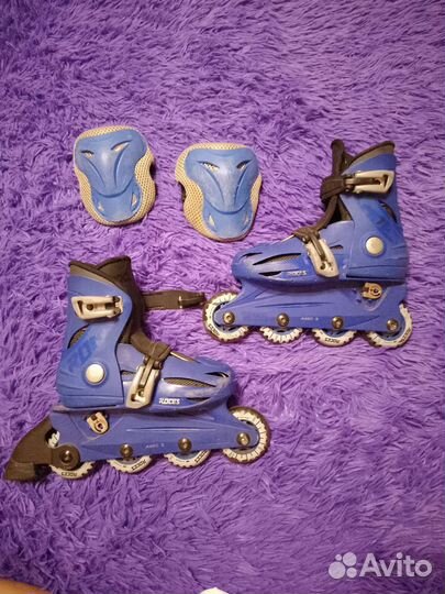 Роликовые коньки+наколенники