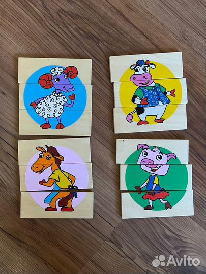 Деревянный пазл 3 части