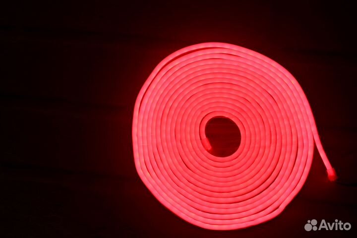 Неоновая лента подсветка 5 метров красная