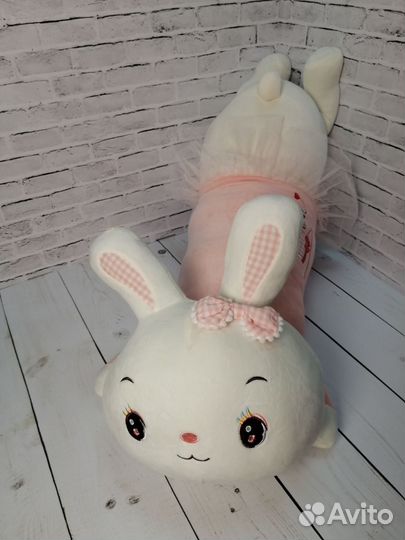 Мягкая игрушка, заяц-батон розовый 90см