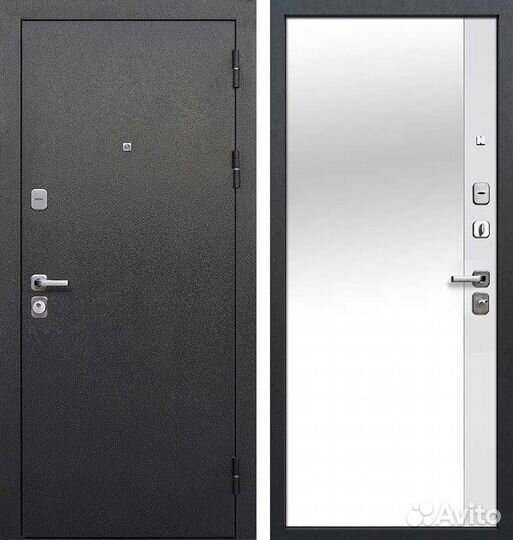Дверь входная 10 см Толстяк Букле чёрный Зеркало Э