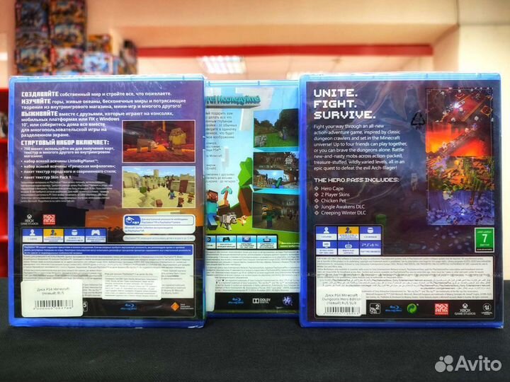 Диск PS4 Minecraft, Minecraft Dungeons (Новые)