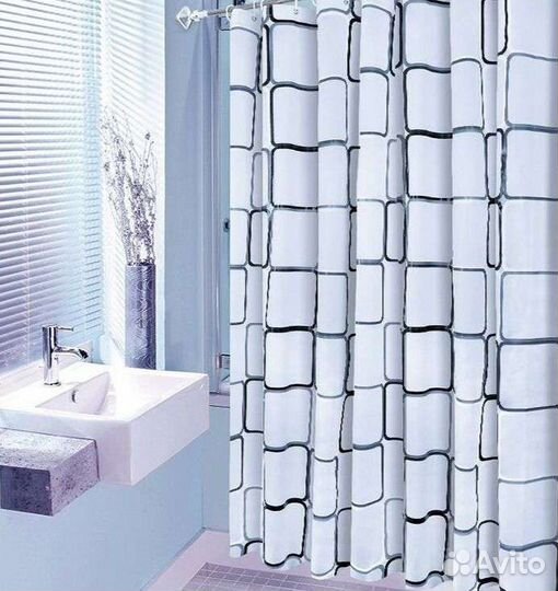 Штора в ванную новая