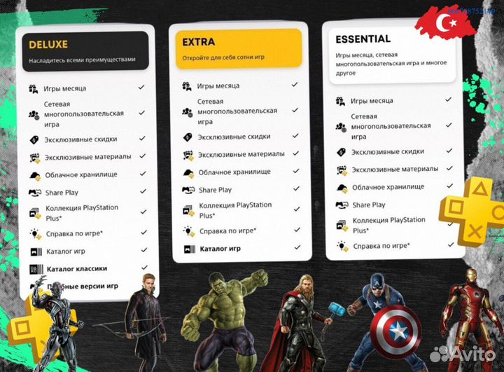 Подписка ps plus Delux+ EA play Турция (Арт.56957)