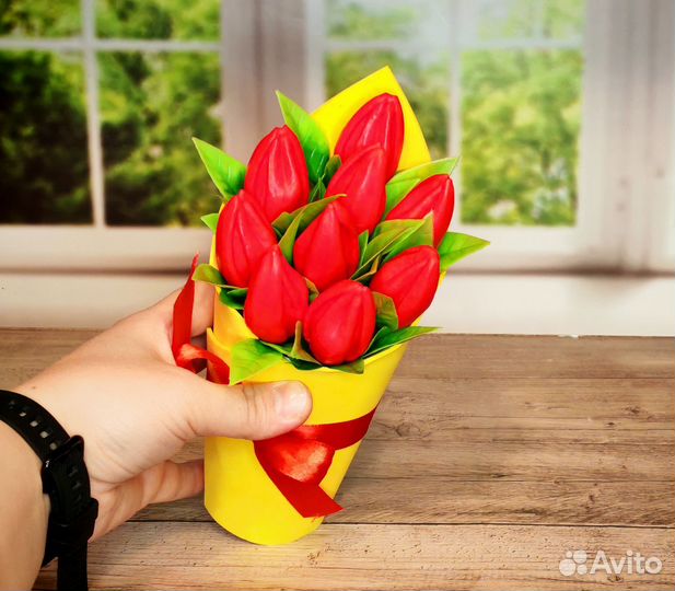 Букет тюльпанов из мыла
