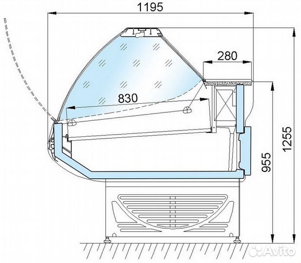 Холодильная витрина с передней загрузкой