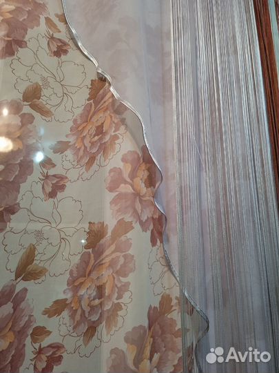 Тюль с гардиной