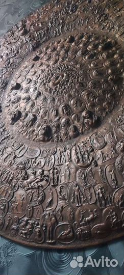 Старинное большое блюдо. Картуш. Людовик 14