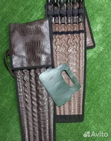 Hабоp шампуров в чеxле кожзам