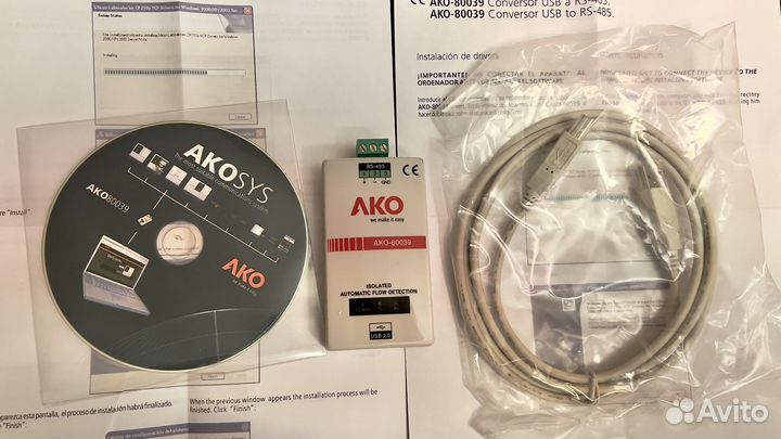 Конвертер AKO-80039 вход RS485 - выход USB пк