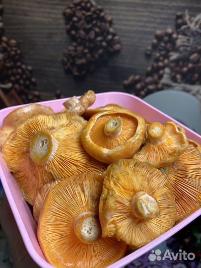 Свежие грибы маслята, рыжики и картошка