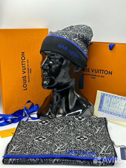 Шарф и шапка louis vuitton