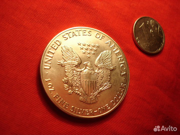 Монета Серебро Шагающая Свобода Редкий Униця