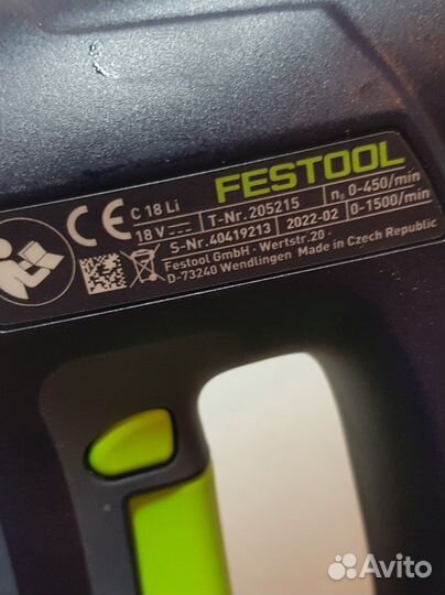 Аккум. шуруповёрт Festool C 18 новый