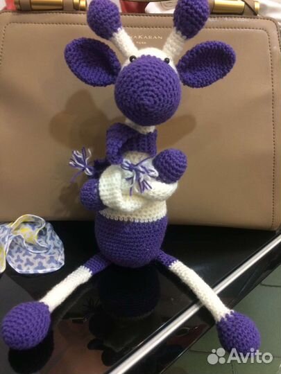 Игрушка.Жираф вязаный