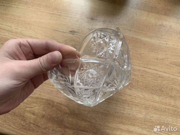 Хрустальная конфетница СССР Стеклянная посуда