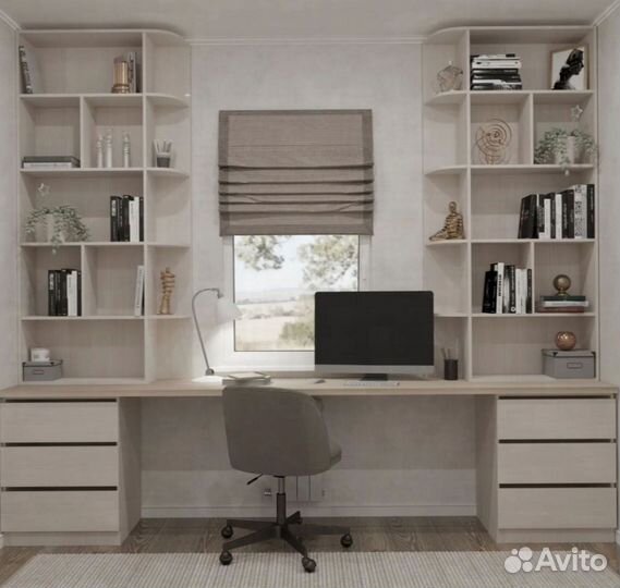 Детская рабочая зона у окна для двоих aa 176