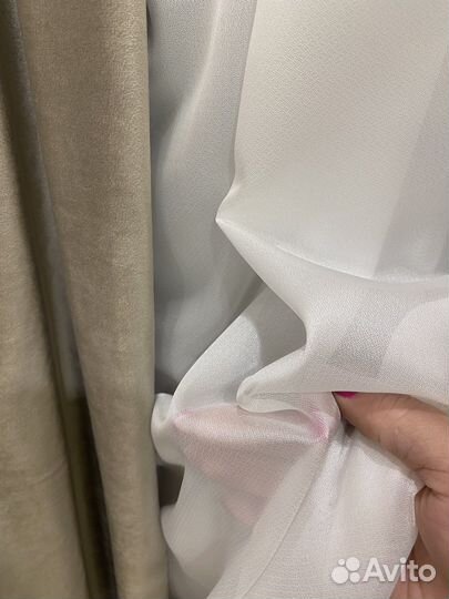 Тюль креп-шелк(айвори)очень светло молочный