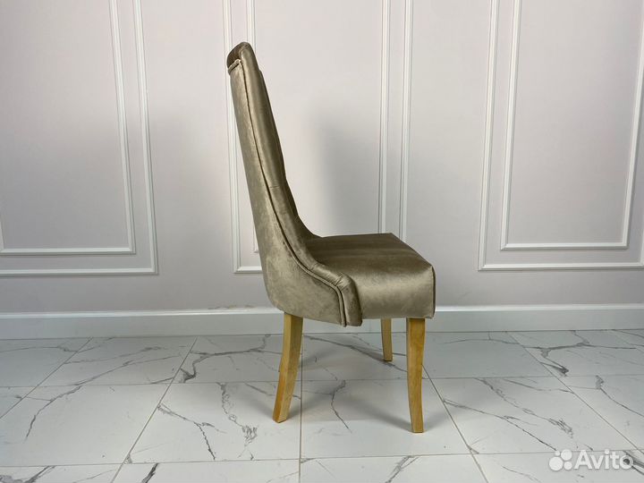 Стул в каретной стяжке Флоренция, бархат шампань