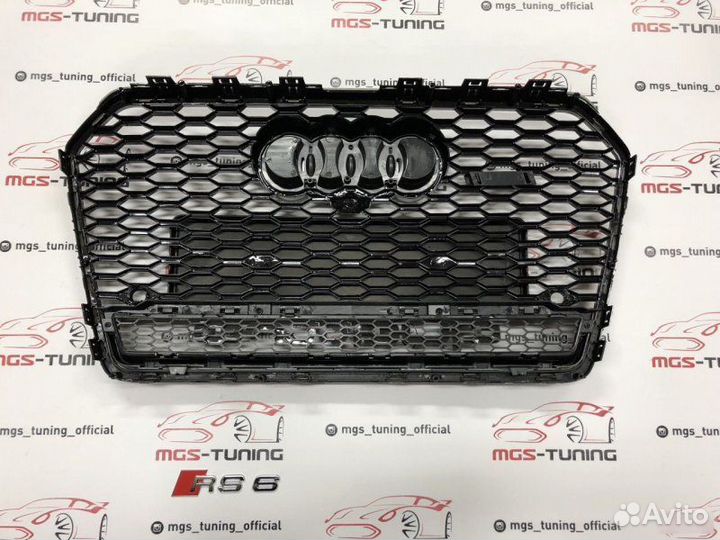 Решетка на Audi A6 в стиле RS6 14-18 гг. дизайн 3