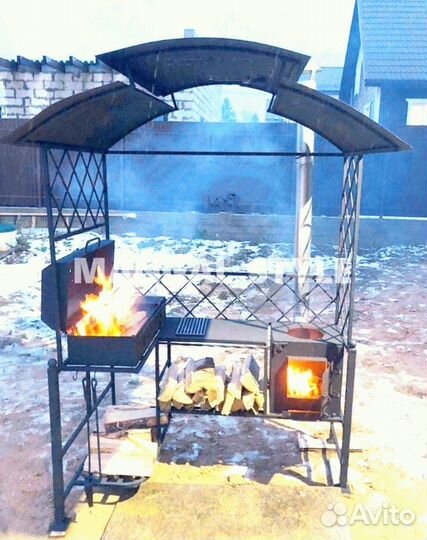 Мангал с крышей