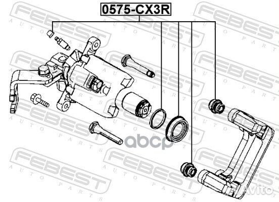 Ремкомплект тормозного суппорта зад прав/лев