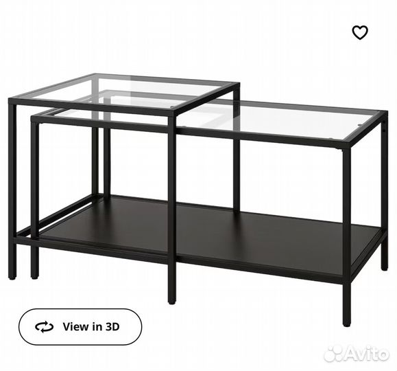 Стол стеклянный IKEA двойной