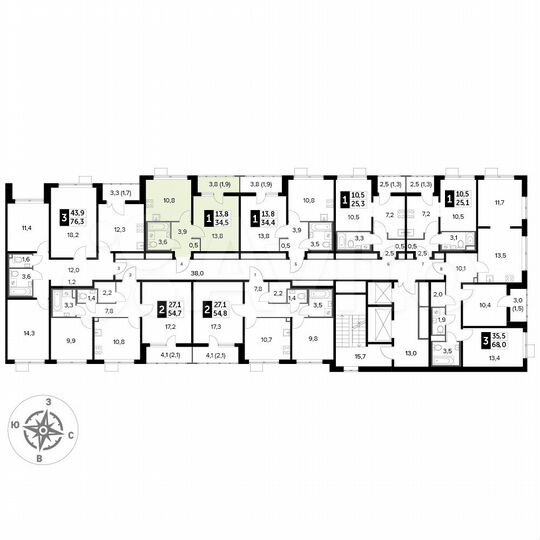 1-к. квартира, 34,5 м², 21/24 эт.