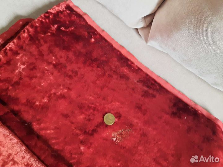 Красный бархат, плюш, отрез СССР