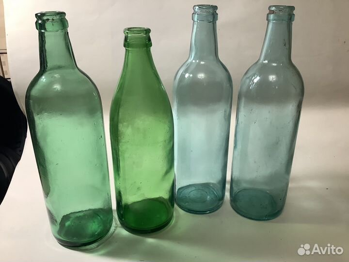 Бутылка пустая Советская Зелёное стекло