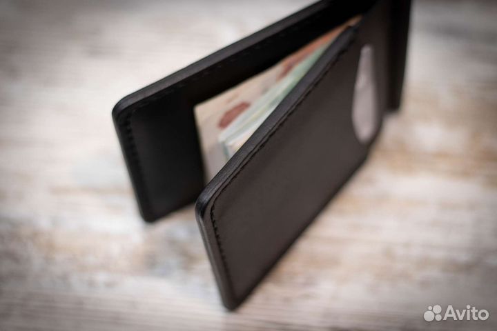 Зажим для денег из натуральной кожи