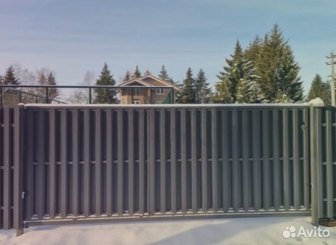 Откатные ворота с установкой 4,1*1,9