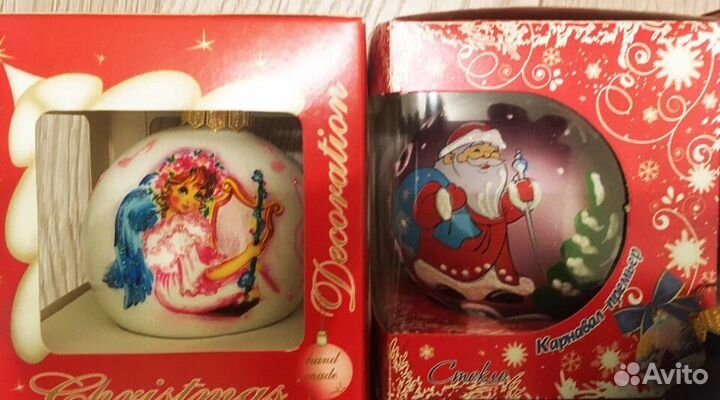 Новые елочные шары,ручная роспись