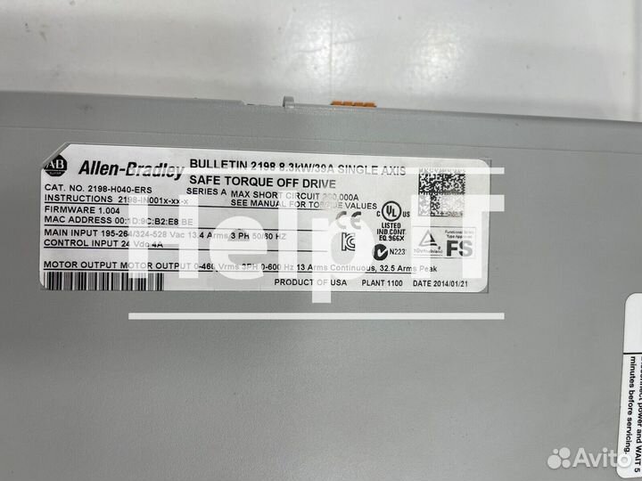 Сервопривод Allen Bradley 2198-H040-ERS/A