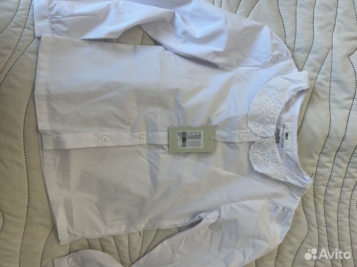 Блузка белая школьная 122 128