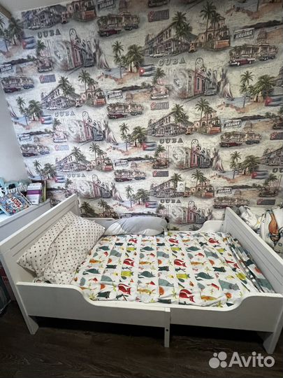 Детская кровать IKEA раздвижная сундвик