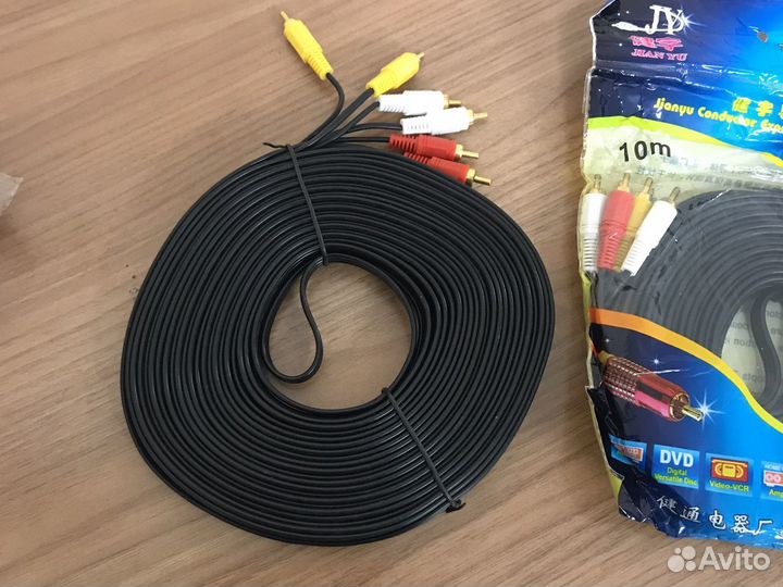 Av кабель 3х3 10,15,20 метров тюльпана шнур видео